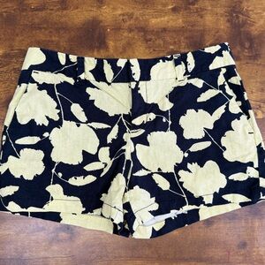 LOFT navy & yellow Linen Shorts size 4